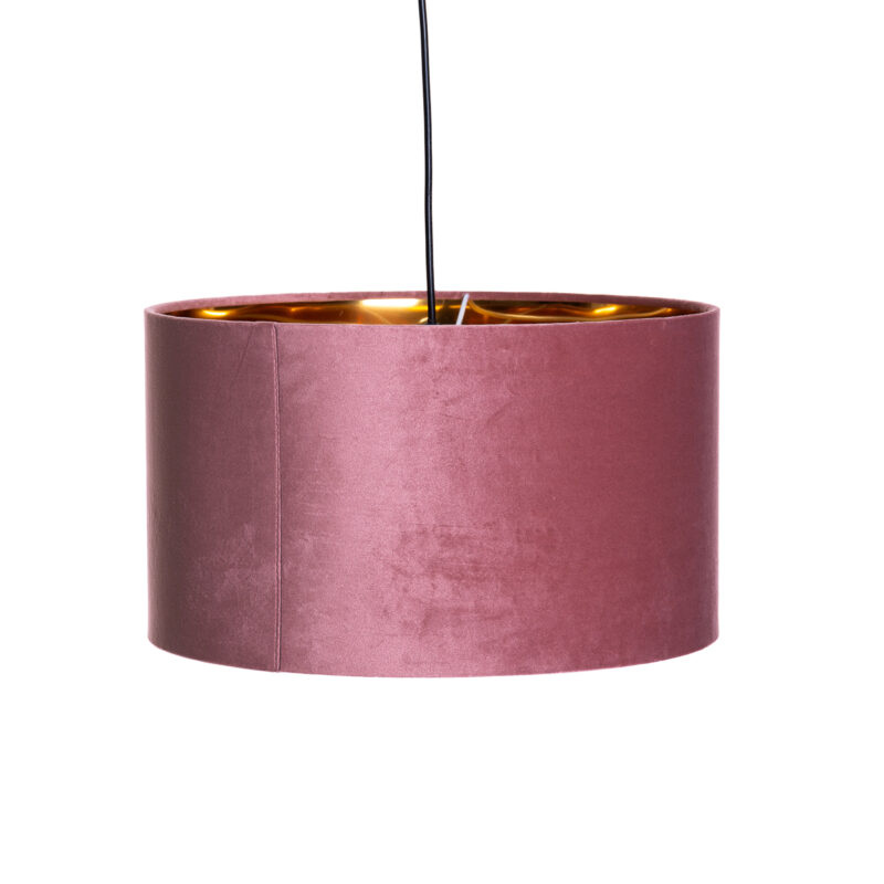 Moderne hanglamp roze met goud 40
