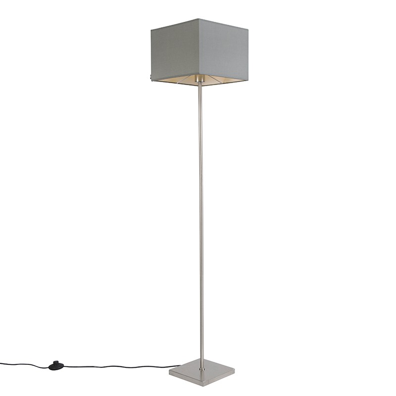 Moderní stojací lampa šedá -