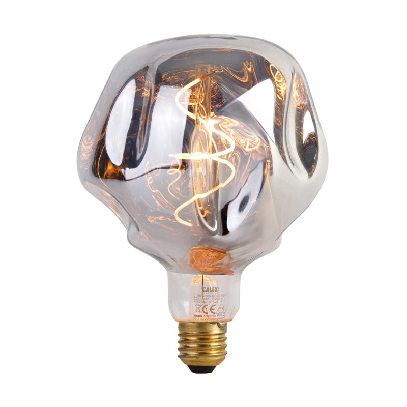 E27 stmívatelná LED lampa G125 stříbrná