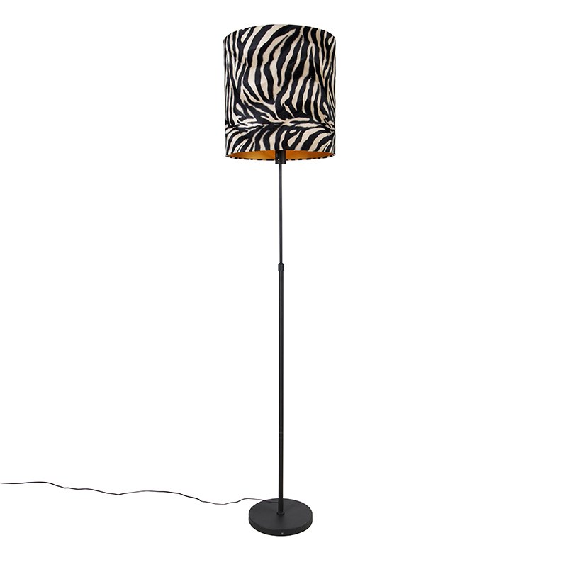 Stojací lampa černý odstín zebra design 40