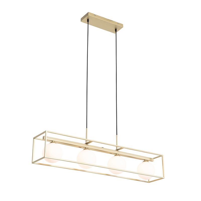 Designová stropní lampa zlatá s bílými