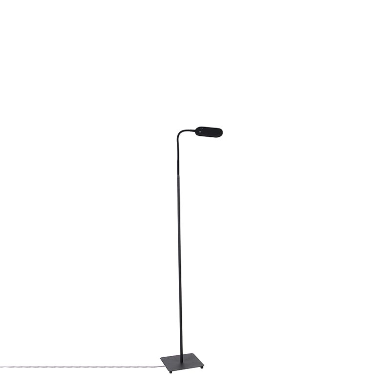 Moderní stojací lampa černá včetně LED