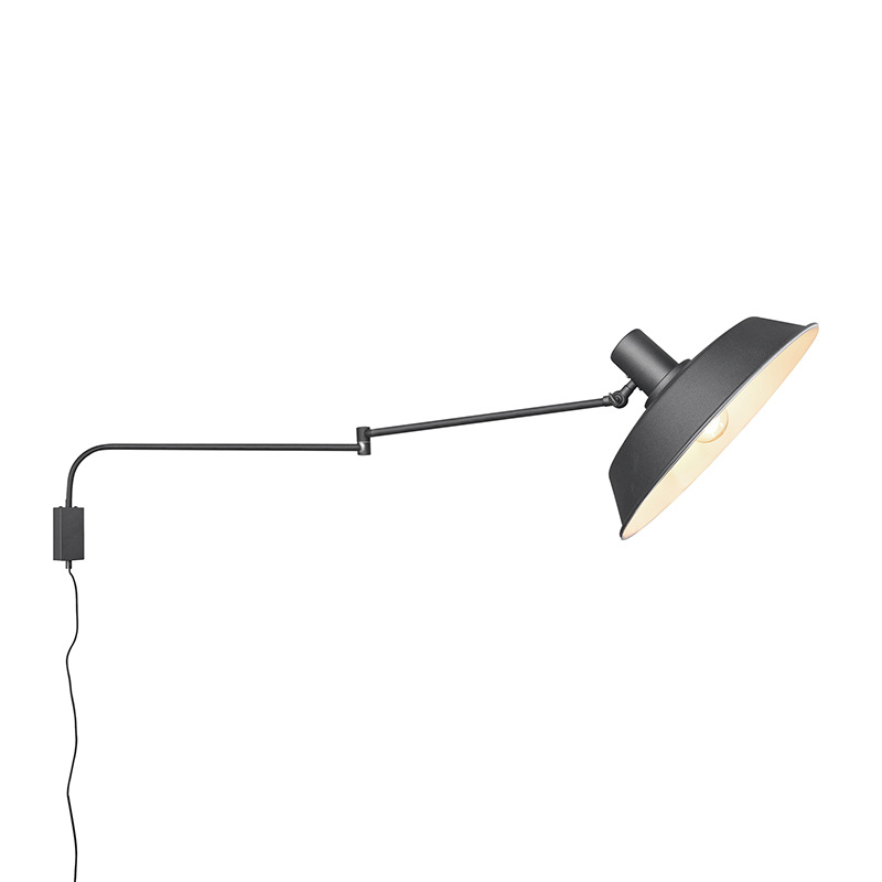 Moderní nástěnná lampa černá nastavitelná