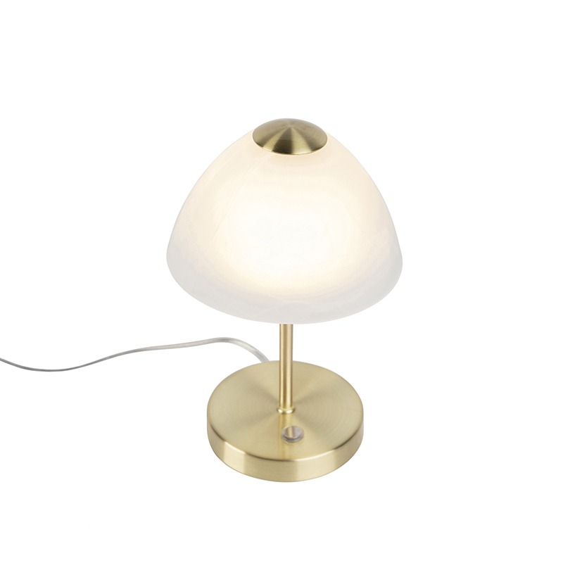 Designová stolní lampa zlatá stmívatelná včetně
