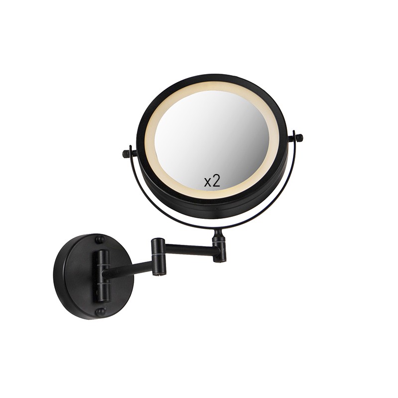 Designové koupelnové zrcadlo černé včetně LED