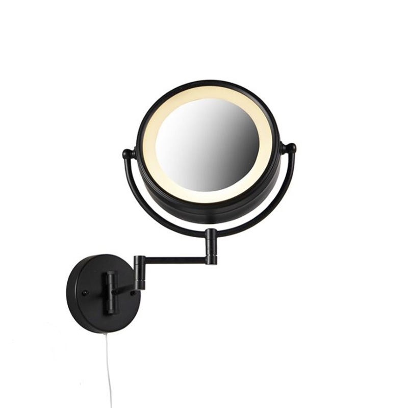 Designové nástěnné zrcadlo černé včetně LED nastavitelného IP44