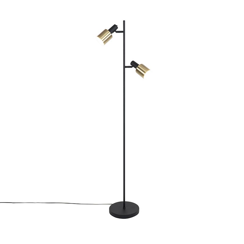 Designová stojací lampa černá se zlatým