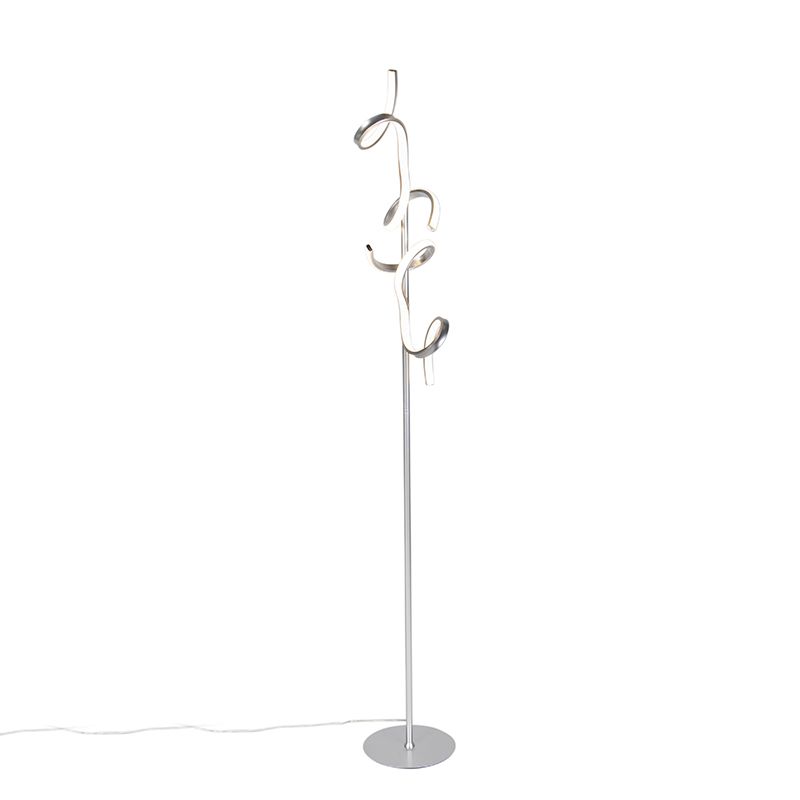Designová stojací lampa stříbrná včetně LED