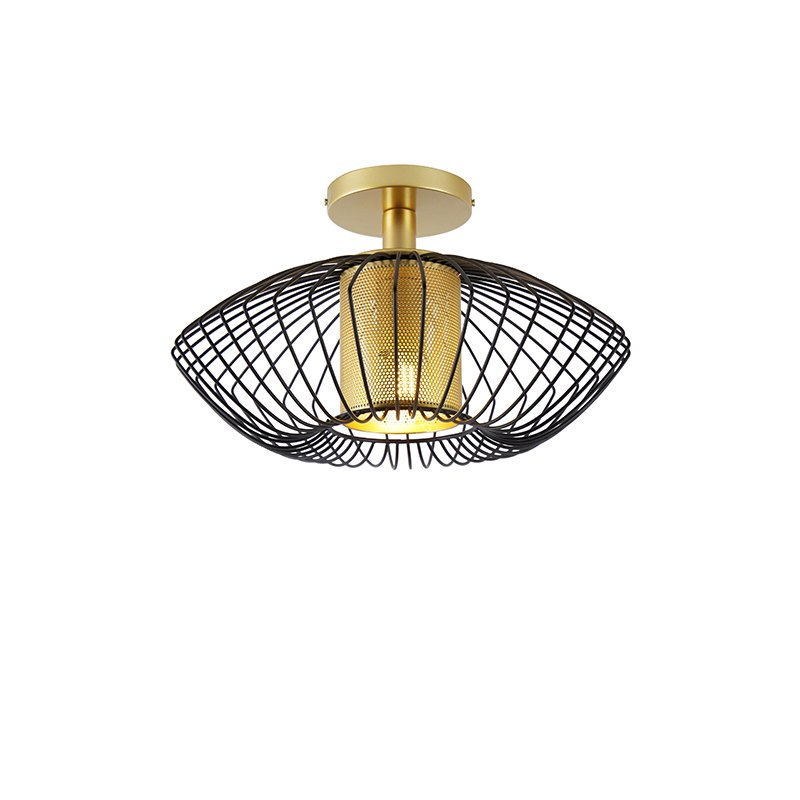 Designová stropní lampa zlatá s