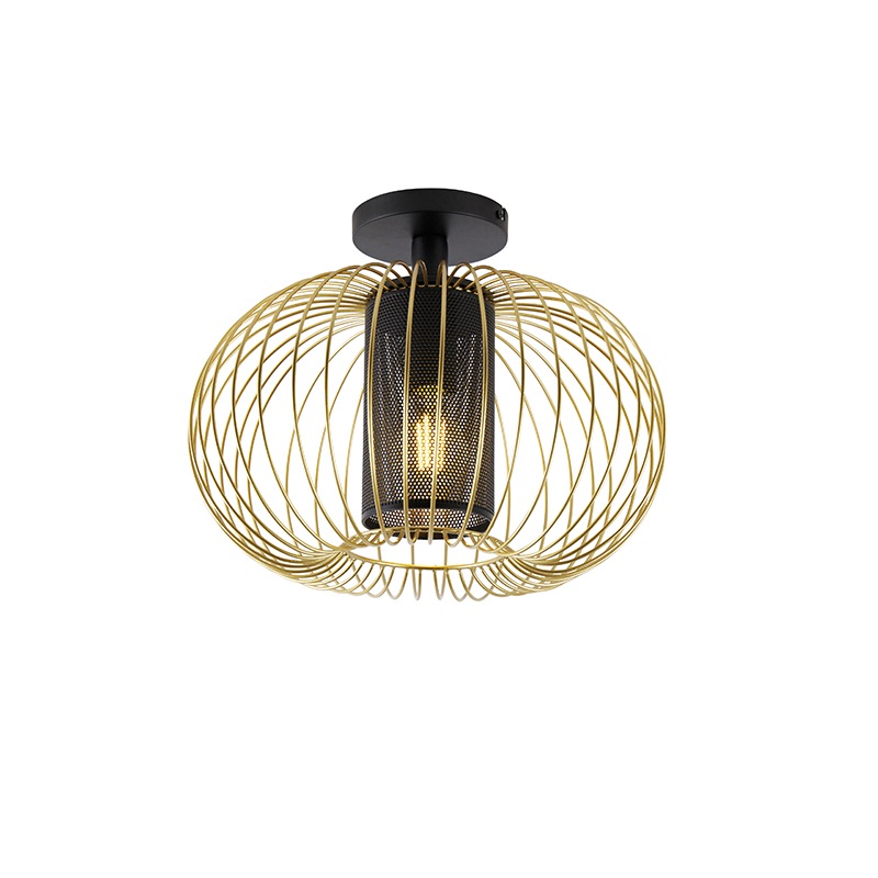 Designová stropní lampa zlatá s černou -