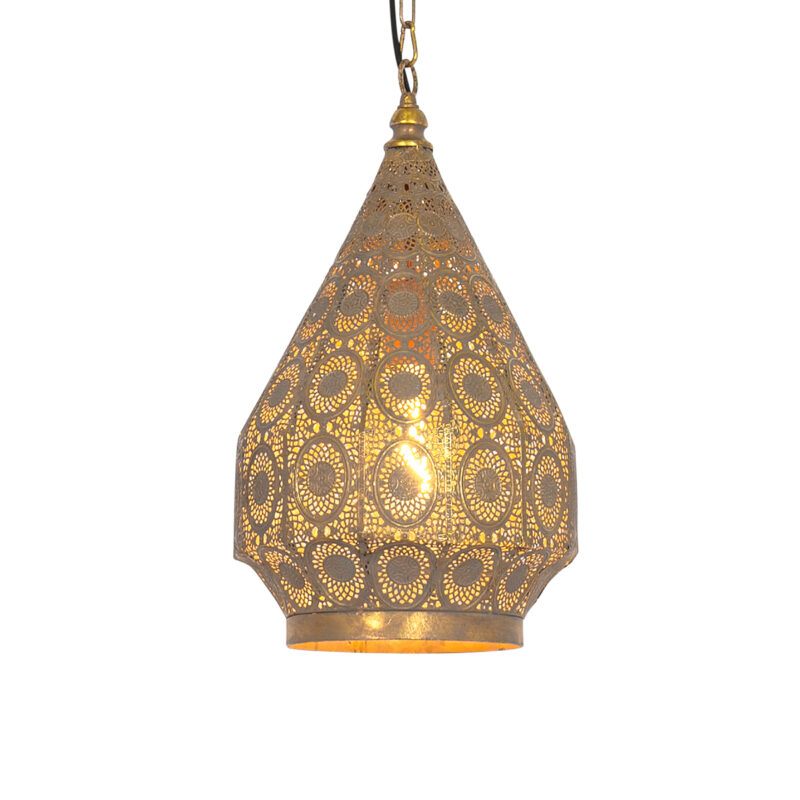 Orientální závěsná lampa zlatá 26