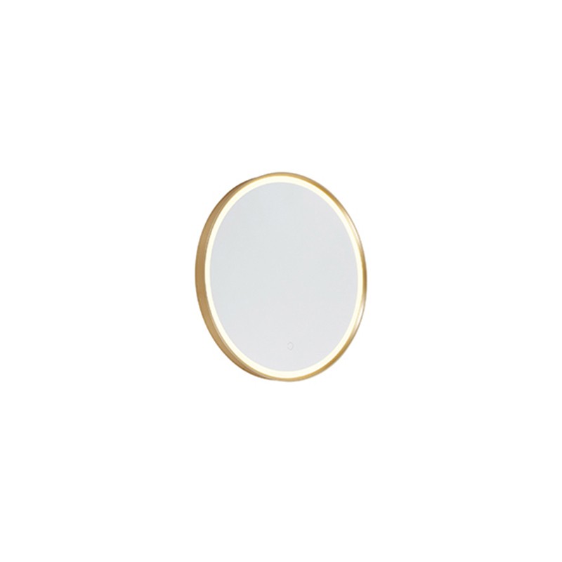 Kulaté koupelnové zrcadlo zlaté 50 cm vč. LED