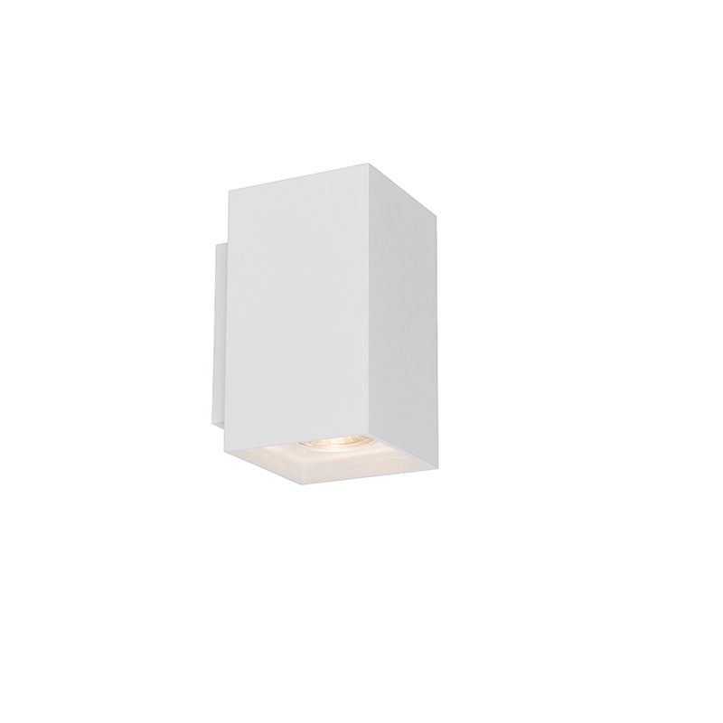 Moderní nástěnná lampa čtvercová bílá