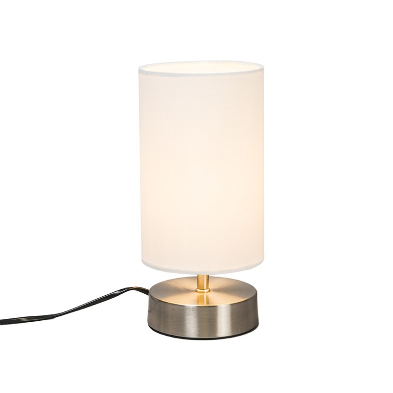 Moderní stolní lampa bílá kulatá 12 cm