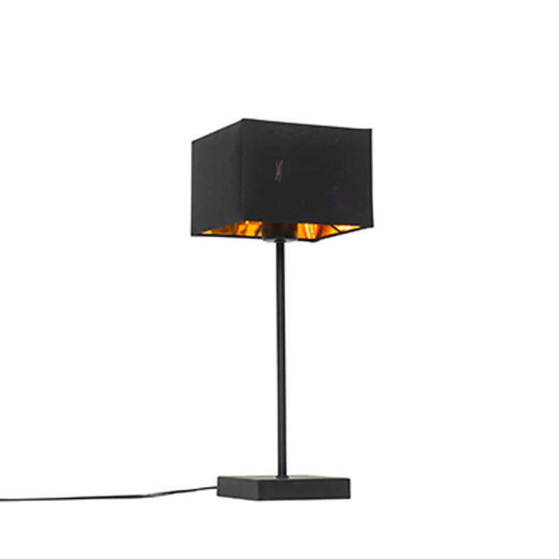 Moderní stolní lampa černá látka odstín černá
