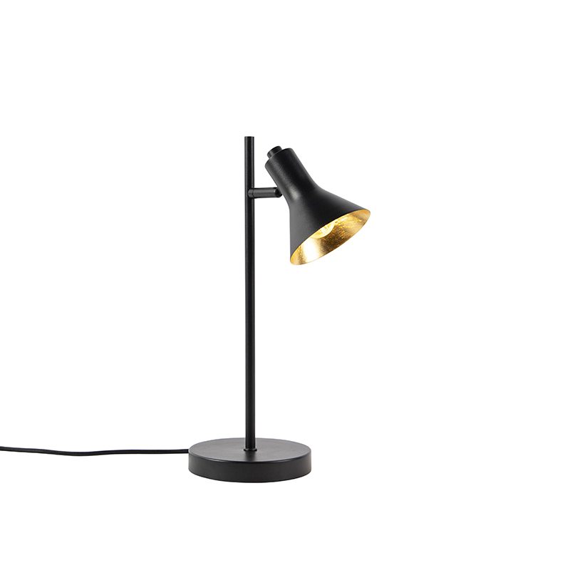 Moderní stolní lampa černá se zlatým