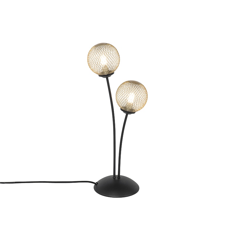 Moderní stolní lampa černá se zlatými 2