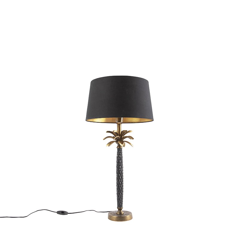 Art deco stolní lampa bronzová s černým