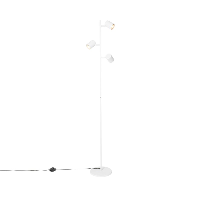 Moderní stojací lampa bílá 3světelná