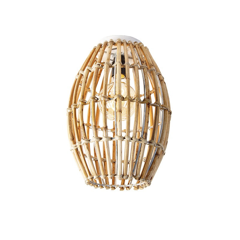 Venkovské stropní svítidlo bambusové s bílou - Canna