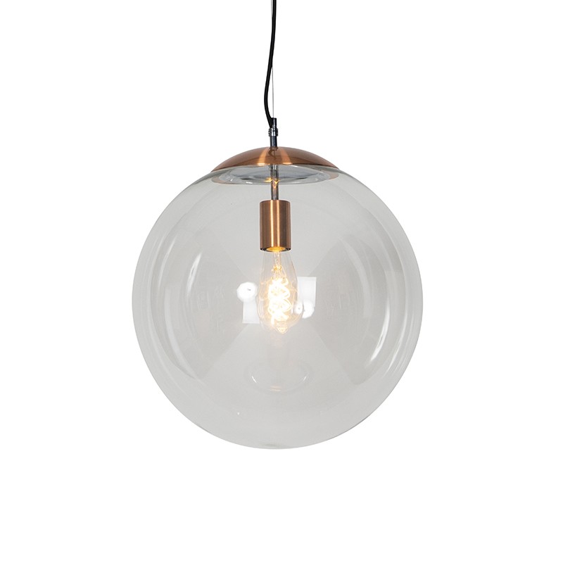 Skandinávská závěsná lampa měděná s čirým sklem - Ball