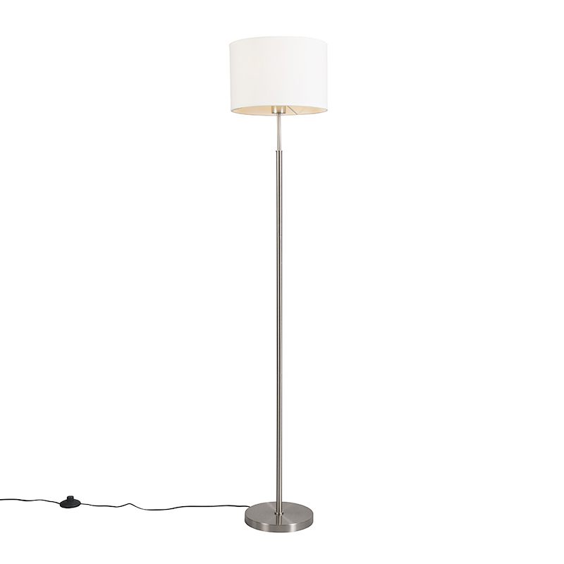 Moderní stojací lampa bílá kulatá - VT