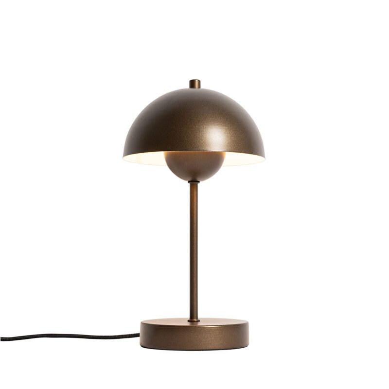 Retro stolní lampa tmavě bronzová