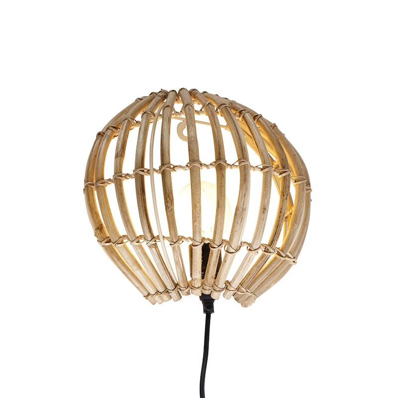 Venkovská nástěnná lampa bambus