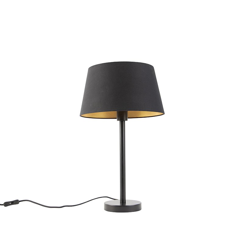 Klasická stolní lampa černá s černým odstínem