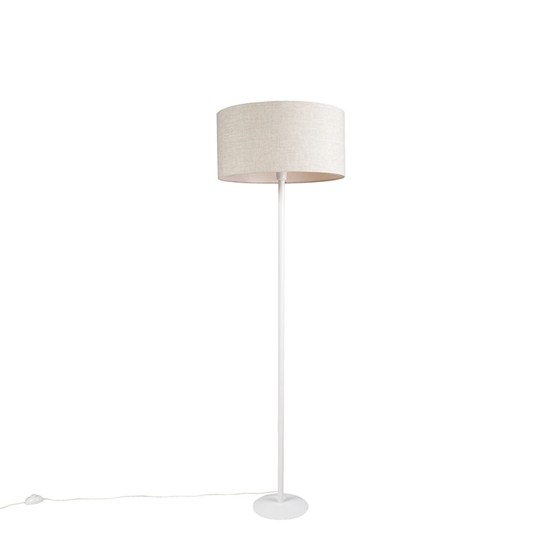 Moderní stojací lampa bílá s odstínem pepřové