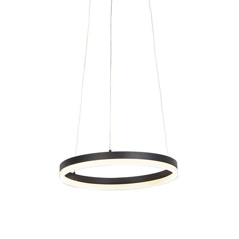 Designová kruhová závěsná lampa černá 40 cm včetně