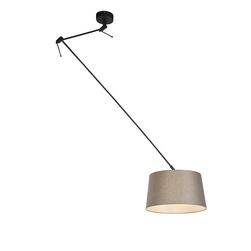 Závěsná lampa s plátěným stínidlem taupe 35