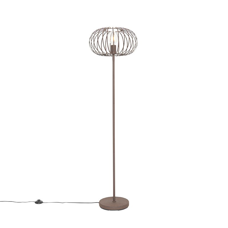 Designová stojací lampa rezavě