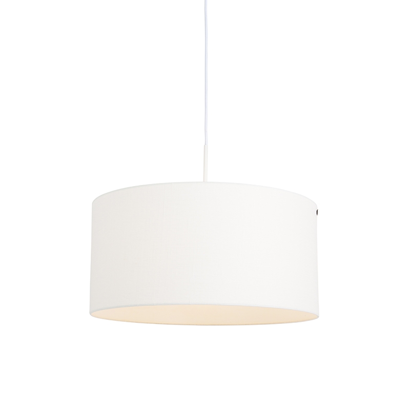 Moderní závěsná lampa bílá s bílým odstínem