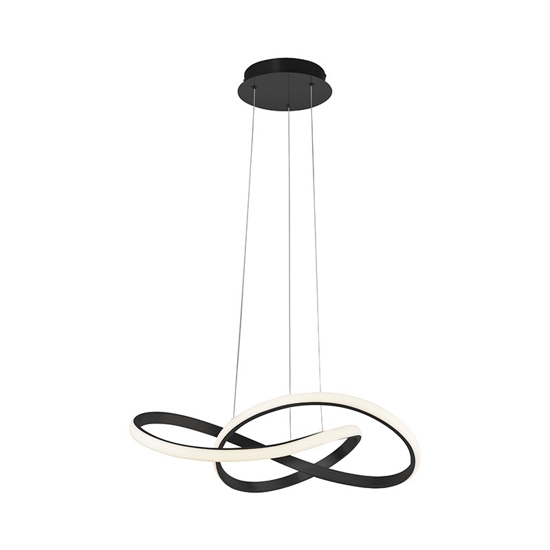 Designová závěsná lampa černá 57 cm stmívatelná