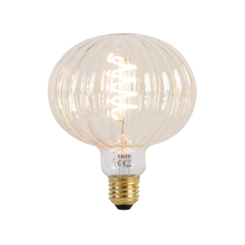 E27 stmívatelná LED lampa G125 jantarová