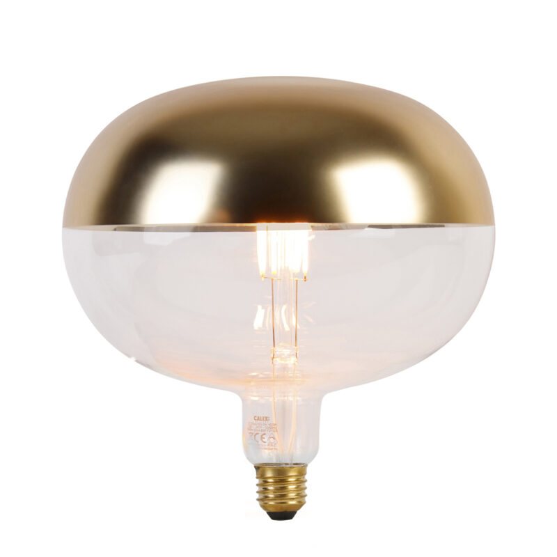 E27 stmívatelná hlava LED lampy zrcadlová zlatá