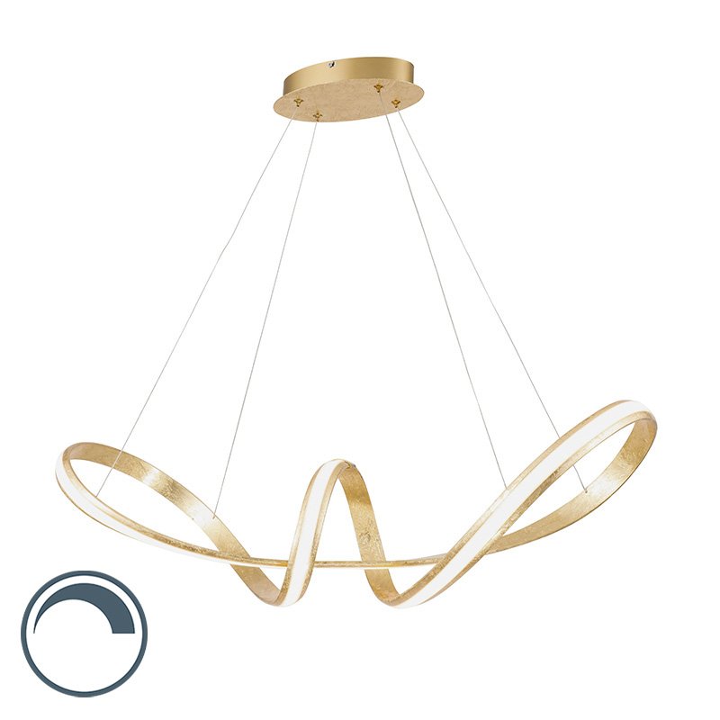 Designová závěsná lampa zlatá vč. LED