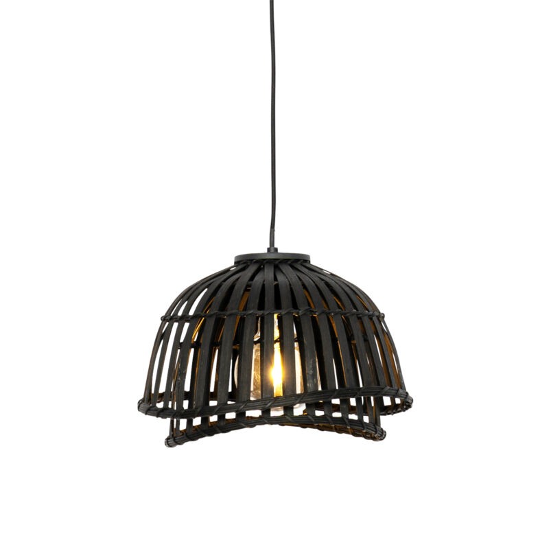 Orientální závěsná lampa černý bambus 30