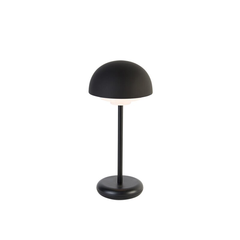 Černá stolní lampa včetně dobíjecího LED a