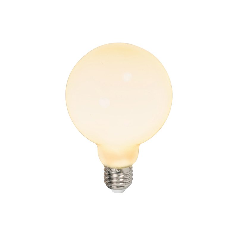 E27 stmívatelná LED lampa G95 opálová