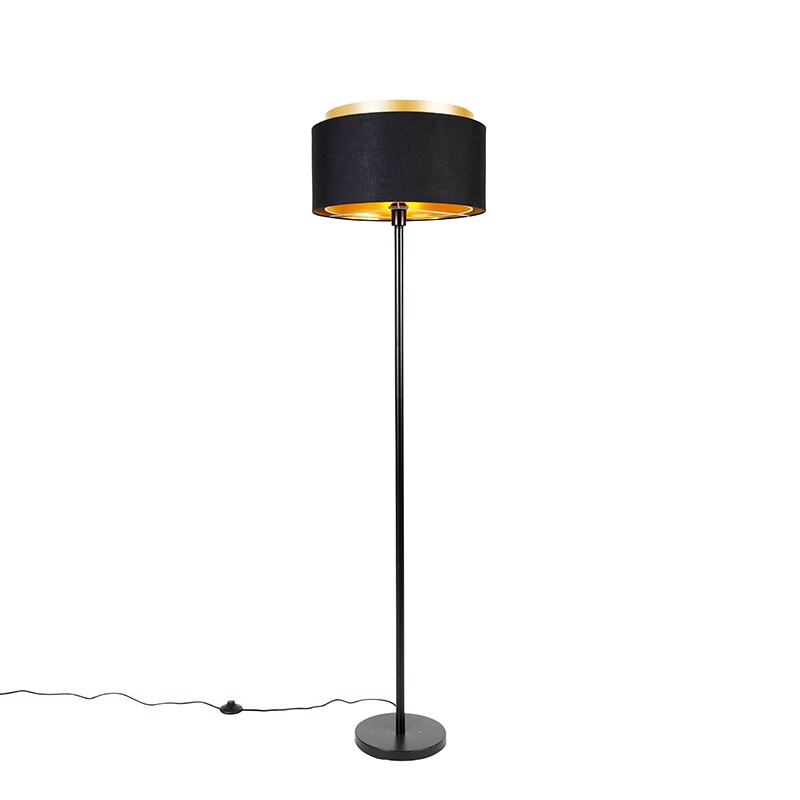 Moderní stojací lampa černá s odstínem černé