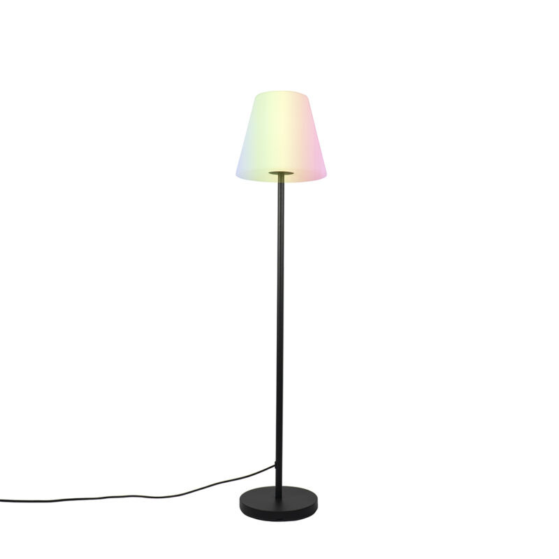Smart vloerlamp zwart met witte kap 35 cm