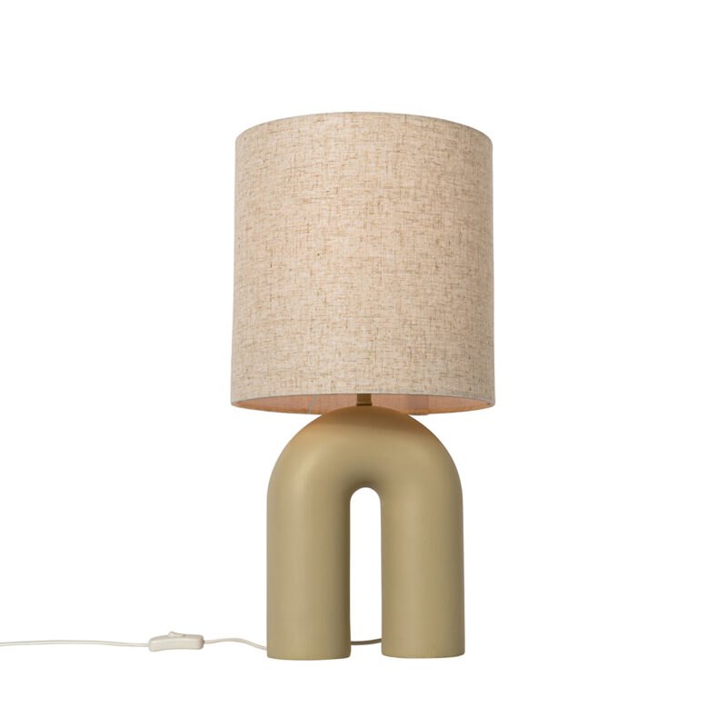 Designová stolní lampa béžová s béžovým