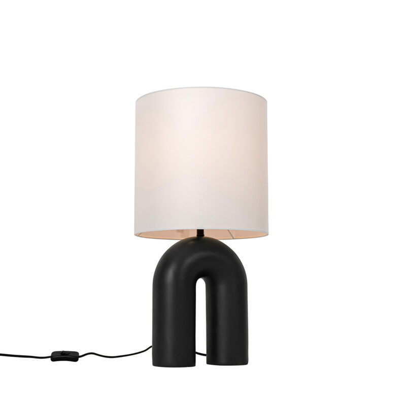 Designová stolní lampa černá s bílým