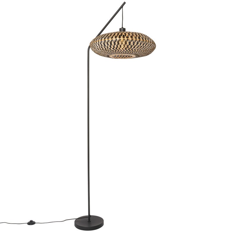 Orientální stojací lampa černý bambus