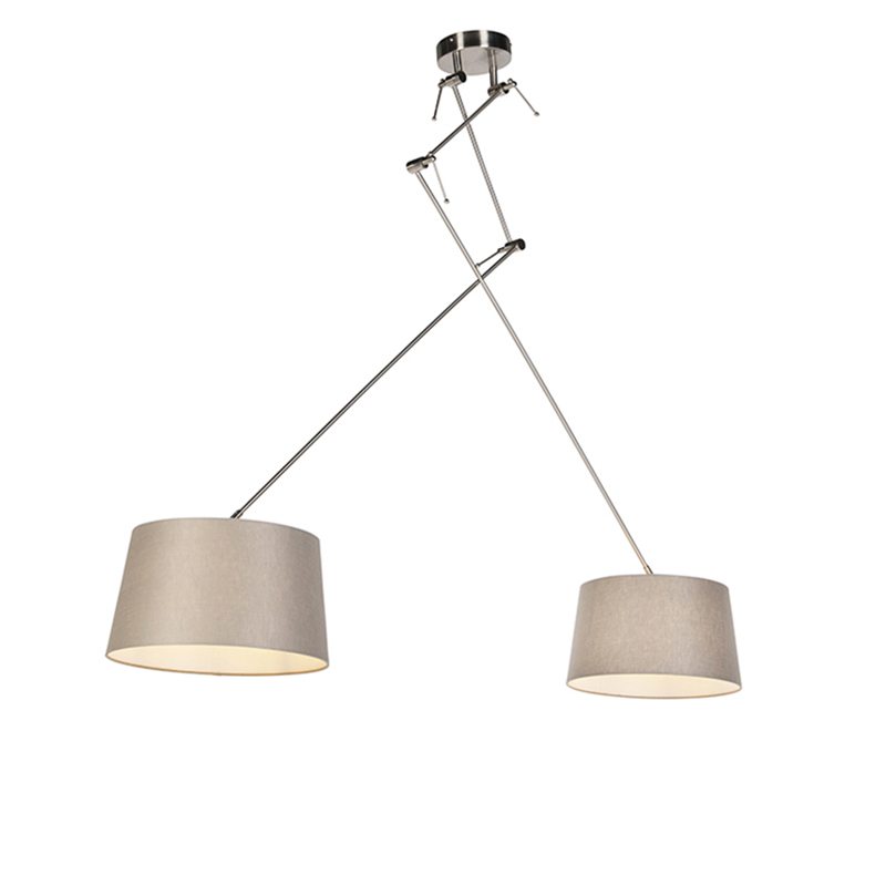 Závěsná lampa s plátěnými odstíny taupe 35