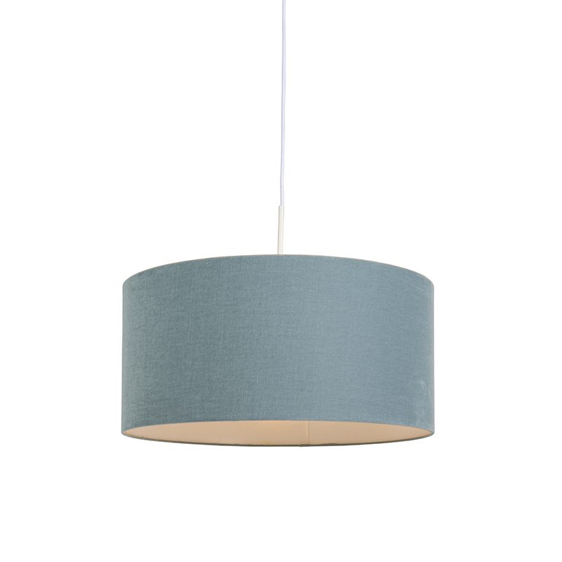 Závěsná lampa bílá s modrým odstínem 50