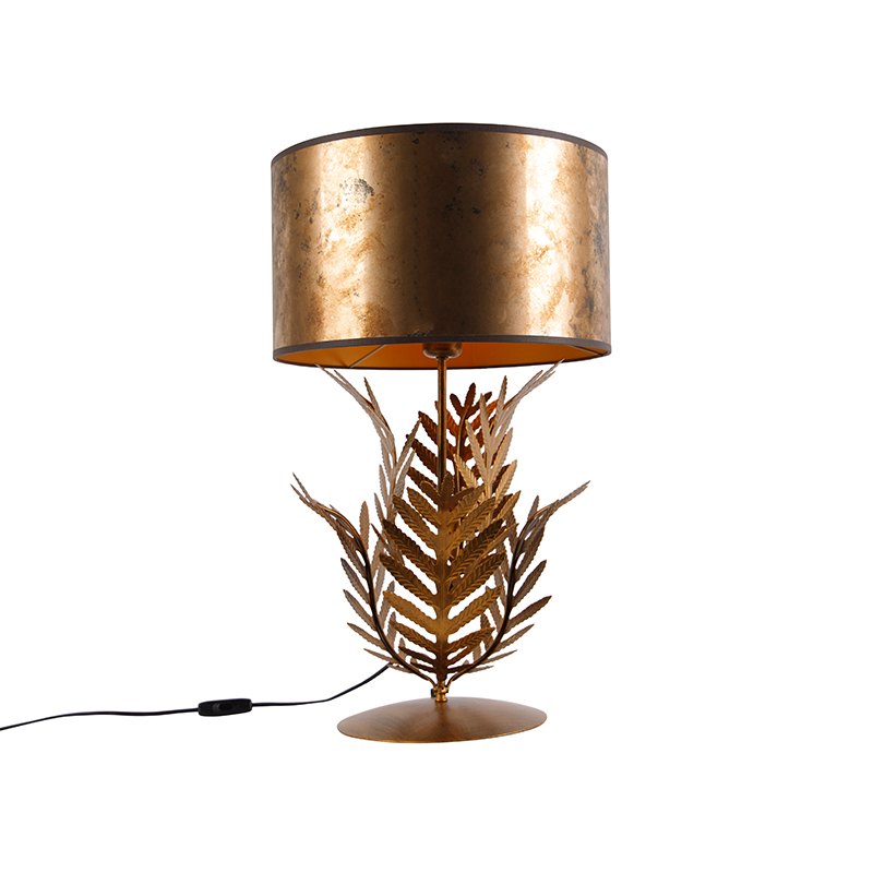 Vintage stolní lampa zlatá s bronzovým