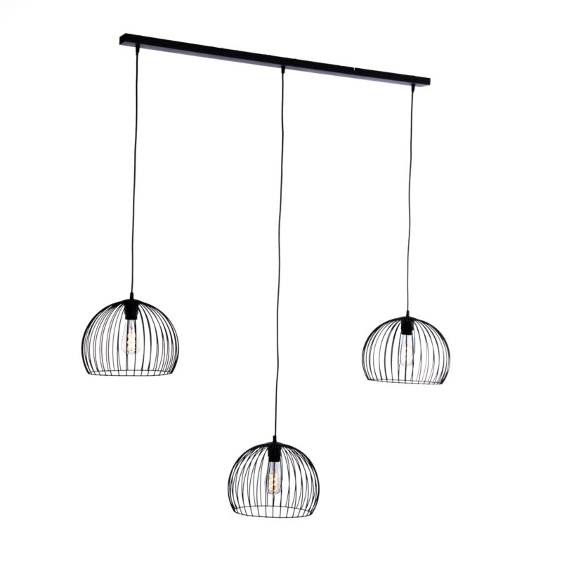Moderne hanglamp zwart 3-lichts